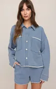 All Day Crop whipstitch Jkt