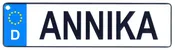 Annika - European License Plate (Germany)