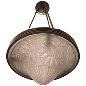 French Art Deco Cone Shape Chandelier Signed By Lorrain Nancy France