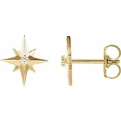 14k yellow gold diamond star earrings
