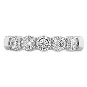 0.41-0.55ct Diamond Signature 5-Stone Band in Platinum, Size 6.5