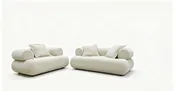 2-piece Curved Chenille Sofa Set Ivory