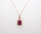 10K RG 1.15 CT RUBY 0.15 CT DIAMOND PENDANT