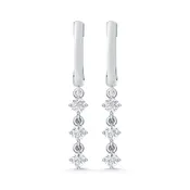 10K 0.33DTW Lab Diamond Dangle Hoop Earrings