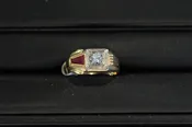 14 Karat Yellow Gold Diamond and Ruby Ring — OleTowne Jewelers