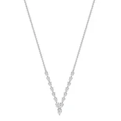 1.42ct. Floating V Pear Shape Diamond Necklace in 18K White Gold