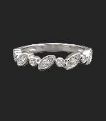 14K White Gold Diamond Band Ring