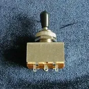 3 Way Closed Guitar Toggle Switch Chrome with Black Cap