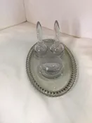 4 Piece Set Clear Glass Vanity Set