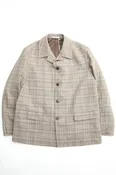 Auralee Silk Linen Nep Check Jacket - Dark Brown Check