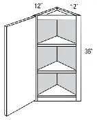 AW36 - Dover Haven - 36" High Angled Wall Cabinet - Single Door
