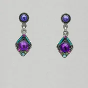 Firefly Carmel Diamond Shape Post Earring - Purple