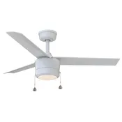 Indoor Fan with LED Light Kit | 52”, 3 Speeds, Pull-chain Control | 1000 Lumens | 3 CCT Selectable | Matte White Finish