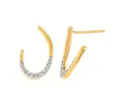 14K Y .21CTTW DIAMOND LOOP POST EARRINGS