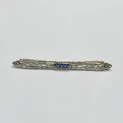10k Blue Resin Stone Filigree Brooch/Pin