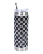 Checkered Rhinestone Tumbler — Darci's