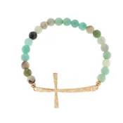 Amazonite Cross Bracelet