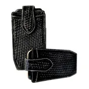 American Bison Basket Weave Tooled Leather Phone Case for Belt AB PC 001