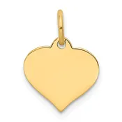 10k .018 Gauge Heart Disc Charm