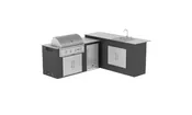 M6 L-Shape Refrigeration Island & Sink Bar