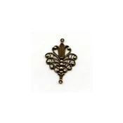 Floral Filigree Connectors Oxidized Brass (6) - Vintage Jewelry Supplies