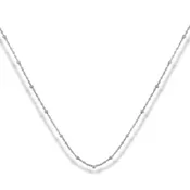Beaded Fine Silver Cable Chain Necklace