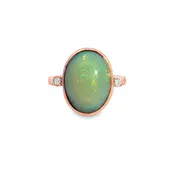 0.06 CTW Diamond & Opal 14K Rose Gold Ring