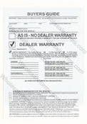 30 Day/1000 Mile 50% Warranty 3-Part Buyers Guide Plasticback (BGE-EZ16A)