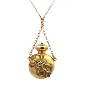 10ky Art Noveau Urn Diamond Necklace