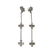 Adrian Standing Elk Pinnecoose, Petite Star Three Dangle, polished sterling silver, Gallery Hozho — Gallery Hózhó