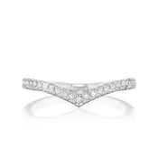 18K White Gold 0.18ctw Diamond V-Shaped Band