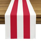 3" Cabana Stripe, Red & White Table Runners