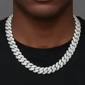 20mm Miami Cuban Moissanite Diamond Chain 22" Custom Necklace