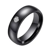 Wedding Band Black Cubic Zirconia