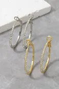 14K Gold Dipped Rhinestone Hoops