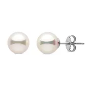 14k Gold 8MM Japanese Cultured Pearl Stud Earring, available in White and Yellow Gold