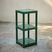 14 Inch Square Plastic Table Stackable Indoor Outdoor 14 Inch High Resin Recyclable For Shelving