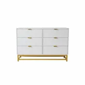 6-Drawer Dresser with Faceted Panels (MDF + U7 Lacquer Finish)