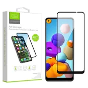 Airium Full Coverage Tempered Glass Screen Protector for Samsung Galaxy A21 - Black