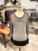 Burberry Brown/Grey Button Sweater, Large