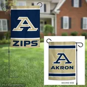 Akron Zips 2 Sided Garden Flag New Logo