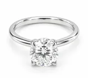 14K White Gold 1.00 CT Lab Grown Round Diamond Tulip Prong Solitaire Engagement Ring