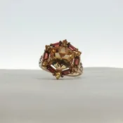 10K Yellow Gold Citrine & Accent Stone Ring