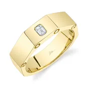 0.18CT DIAMOND EMERALD MEN'S BAND