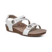 Aetrex Women’s Jillian Braided Quarter Strap Sandal White