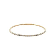 14K Two-Tone Gold Diamond Beaded Flex Bangle Bracelet