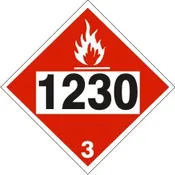 1230 METHANOL – CLASS 3 PLACARD