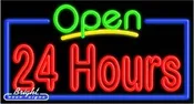24 Hours Open Neon Sign