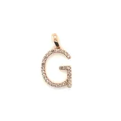 14K Rose Gold Diamond Thin G Pendant