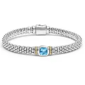 Swiss Blue Topaz Caviar Bracelet